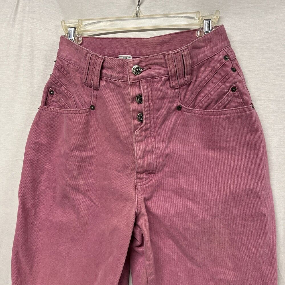 Vintage Coco Blue Pink High Waist Denim Jeans Women’s Sz 9/10 Button Fly 90s Y2K